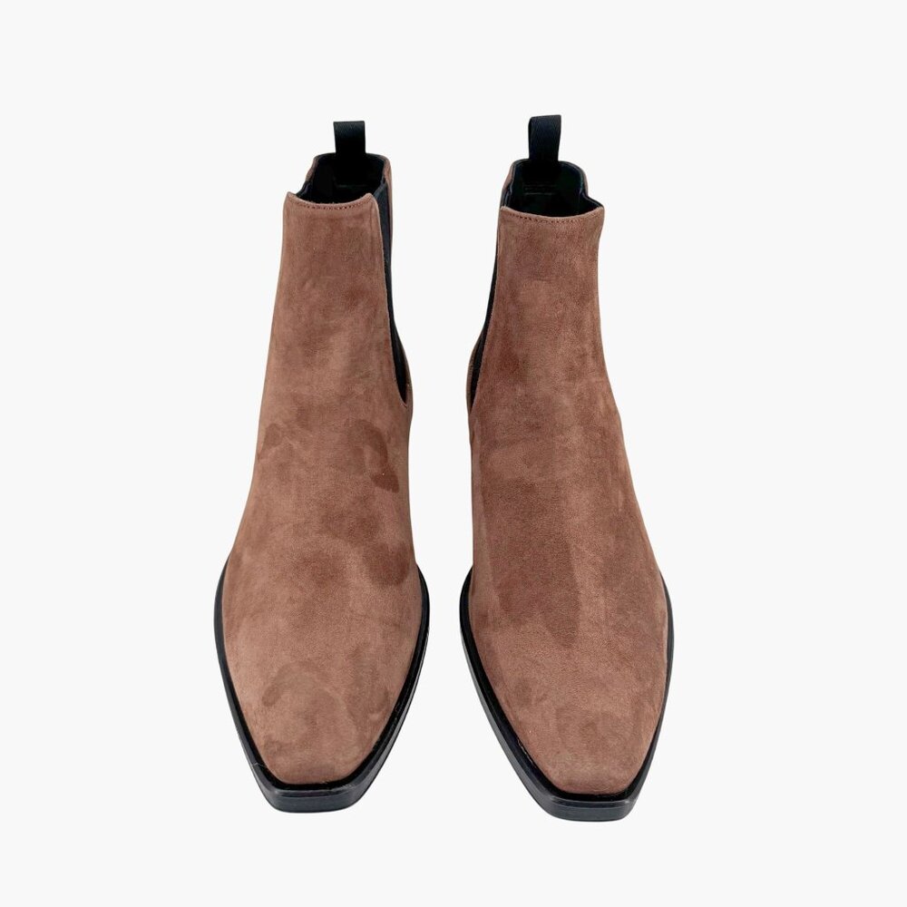 Prada Brown Suede Chelsea Ankle Boots - Picture 2 of 14